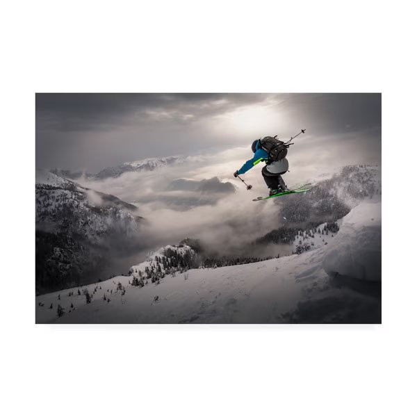 Sandi Bertoncelj 'Backcountry Skiing' Canvas Art, 22x32, Trademark Fine Art, Mfr#: 1X09529-C2232GG